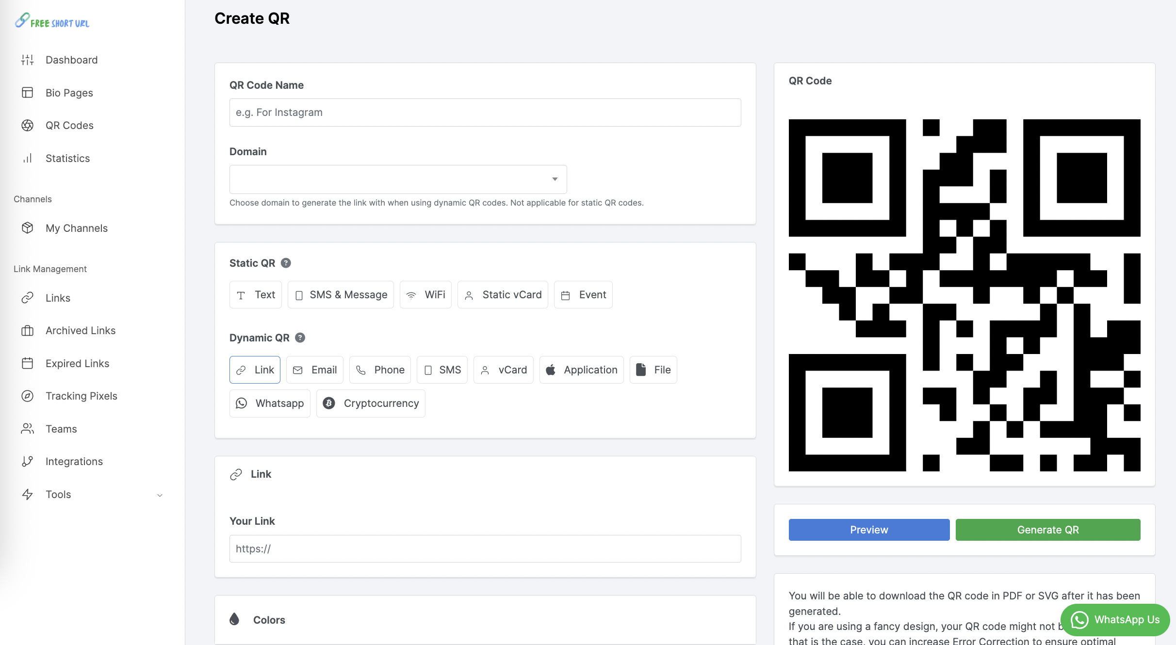 Free QR Code Generator Create Track Custom QR Codes FreeShortURL 